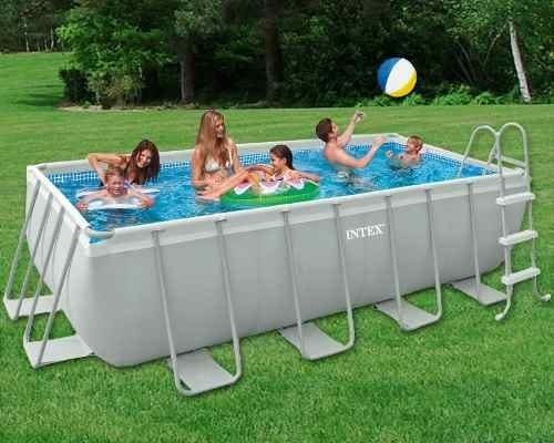 Piscina Intex 6836 Litros Retangular Estrutural com Capa Forro Escada Bomba Filtro 220v #28350 - 1