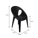 Ver imagem 2 de Conjunto com 3 Cadeiras para Sala de Jantar Drop Preto
