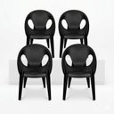 Ver imagem 1 de Conjunto com 3 Cadeiras para Sala de Jantar Drop Preto