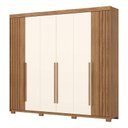 Ver imagem 4 de Guarda Roupa Casal Ambiente Norton 6 Portas Nature Off White - Henn