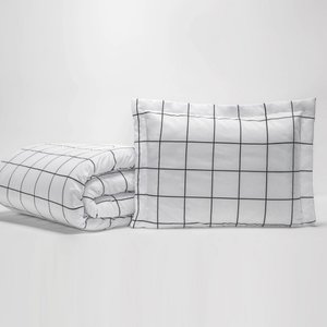 Cobre Leito Solteiro Lines Micropercal 180 Fios 2 Peças - Branco