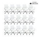 Ver imagem 2 de Kit 15 Cadeiras de Escritório Begonia Tela Mesh Ergonômico - Branco + E-book