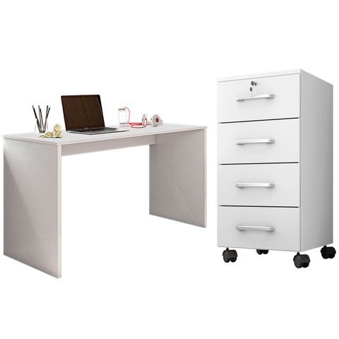 Mesa para Computador Gávea C/ Gaveteiro Gávea Branco