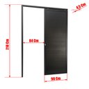 Ver imagem 4 de Porta de Correr Suspensa Lambril Esq L.25 Preta 210x90 Brimak