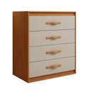 Ver imagem 2 de Cômoda para Quarto 4 Gavetas Puxador Softfeel Suavitá 89cm Marrom Amêndoa Clean/Off White