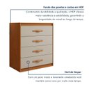 Ver imagem 6 de Cômoda para Quarto 4 Gavetas Puxador Softfeel Suavitá 89cm Marrom Amêndoa Clean/Off White
