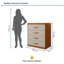 Ver imagem 3 de Cômoda para Quarto 4 Gavetas Puxador Softfeel Suavitá 89cm Marrom Amêndoa Clean/Off White