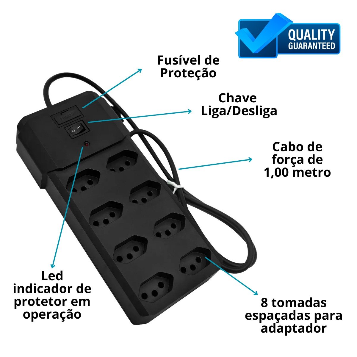 Filtro de Linha Eletrônico Luxthron 8 Tomadas Bivolt - 2