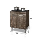 Ver imagem 2 de Balcão de Cozinha para Cooktop 5 Bocas com 2 Portas Nauru - Castanho