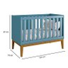 Berço Americano e Cômoda New Classic Azul com Pés Madeira e Colchão Gazin – Reller - 2