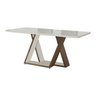 Mesa de Jantar Etna com Vidro Nogal com Off White com 6 Cadeiras Naturalle Marrom Cromada - Aço - 6