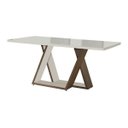 Ver imagem 6 de Mesa de Jantar Etna com Vidro Nogal com Off White com 6 Cadeiras Naturalle Marrom Cromada - Aço