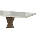 Ver imagem 7 de Mesa de Jantar Etna com Vidro Nogal com Off White com 6 Cadeiras Naturalle Marrom Cromada - Aço