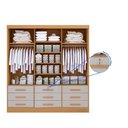 Ver mais imagens de Guarda Roupa 3 Portas de Correr com Espelho 9 Gavetas Meridian Cinamomo com Off White