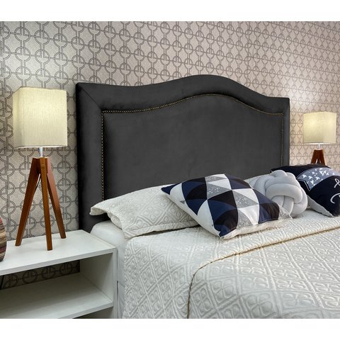 Cabeceira Cama Casal Sevilha Provençal Diamond Suede Cinza 120 Rbl