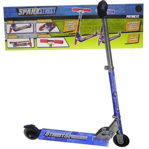 Patinete Aluminio Infantil Freio Brinquedo Ajustavel Crianca - Azul Street - 3