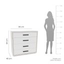 Ver imagem 4 de Cômoda Valência com 4 Gavetas 90x84cm Branco 240832