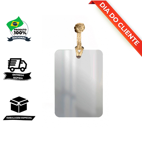 Espelho Decorativo Tie Alça Sisal Natural 60x40 Retangular