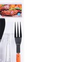 Ver imagem 3 de Conjunto Churrasco 199060 Aço Inox Cabo Madeira Utensílios para Carnes Kala 4 Peças