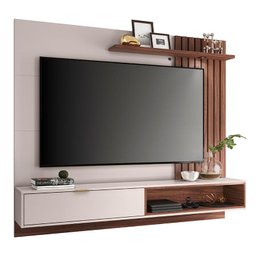 Home Suspenso Para Tv Até 60" Polegadas Tocantins 1.8-Colibri - Off white / Nogueira - 1