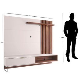 Home Suspenso Para Tv Até 60" Polegadas Tocantins 1.8-Colibri - Off white / Nogueira - 2