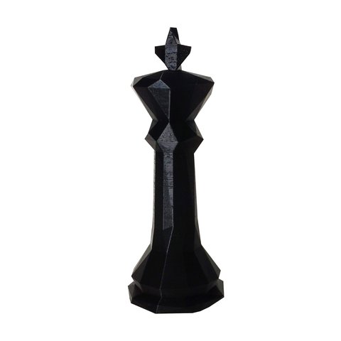 Rei - Peça Decorativa De Xadrez, Estatueta 15 Cm Altura - Toque 3D:Preto