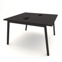 Ver imagem 2 de Mesa Trabalho Plataforma 1,20m 2 Lugares C/ Pés Cavalete F5 Cor:preto