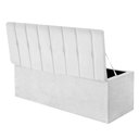 Ver imagem 3 de Calçadeira Baú Recamier Solteiro 90CM Kiara Courino Branco - D A DECOR