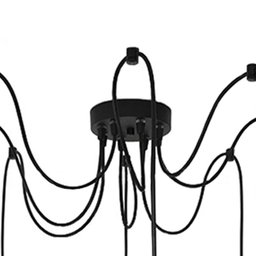 Pendente Spider Preto com Globos Fumê para 8 Lâmpadas G9 de LED - 3
