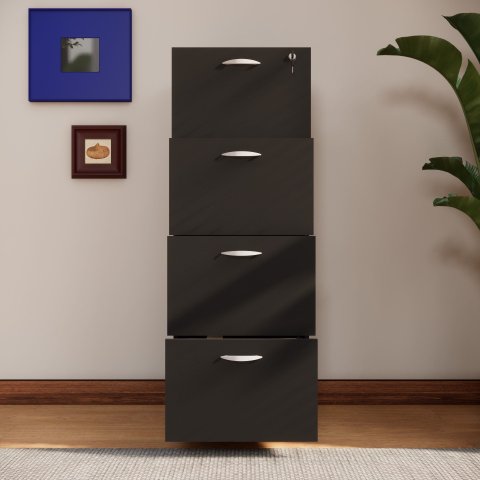 Arquivo New City 4 Gavetas para Pasta Suspensa 46,5 cm Preto Gebb Work