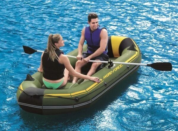 Bote Inflável Bestway Marine Pro Par de Remos 3 Pessoas Bomba #65096 - 2