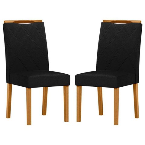 Cadeira para Mesa de Jantar Sarah Kit 2 Peças Ype Veludo Preto - New Ceval