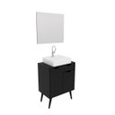 Ver imagem 2 de Kit Gabinete de Banheiro com Cuba e Espelho Preto Tecno Mobili