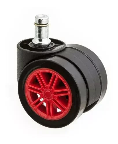 Kit 5 Rodinhas 55mm P/ Cadeira Gamer Anti-risco Silicone/pu:vermelho