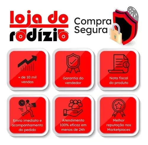 Kit 5 Rodinhas 55mm P/ Cadeira Gamer Anti-risco Silicone/pu:vermelho - 5