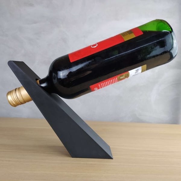 Suporte Garrafa Vinho - Preto