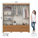 Ver imagem 4 de Guarda-roupa Casal 03 Portas Deslizantes Flex com Ripado 06 Gavetas Externas B384 Cinamomo Off White
