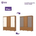 Ver imagem 2 de Guarda-roupa Casal 03 Portas Deslizantes Flex com Ripado 06 Gavetas Externas B384 Cinamomo Off White