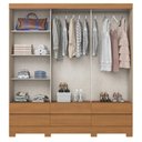 Ver imagem 3 de Guarda-roupa Casal 03 Portas Deslizantes Flex com Ripado 06 Gavetas Externas B384 Cinamomo Off White