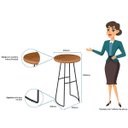 Ver imagem 6 de Mesa Bistrô Alta Cozinha Bar Restaurante Tampo Madeira Aurora - Édecasamóveis
