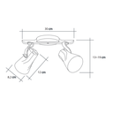 Ver imagem 2 de Luminária de Teto Spot Trilho Direcionável Octa 2 Lâmpadas Praia Litoral E27 Bivolt:branco/110v/220v