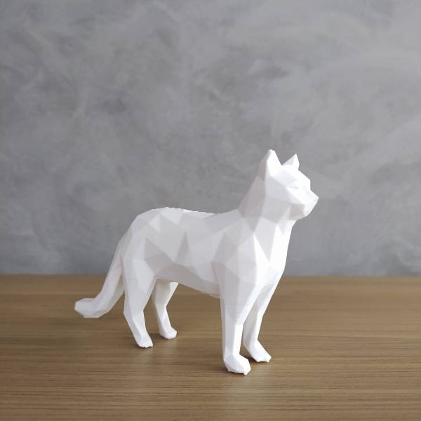 Gato Geométrico Decorativo - Branco - 1