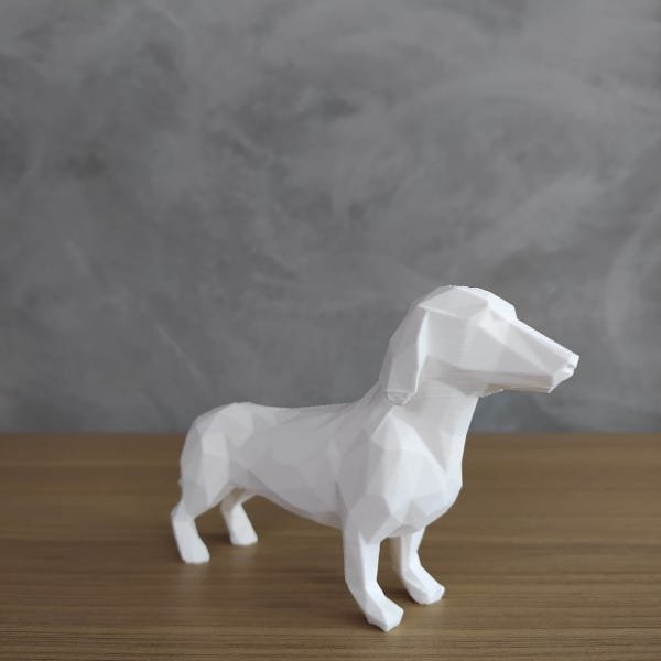 Dachshund Salsicha Geométrico Decorativo - Branco