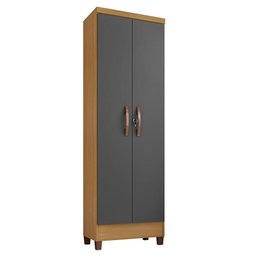 Cômoda Cannes 5 Gavetas e Armário Multiuso Egito Carvalho Americano Grafite – Incorplac - 4