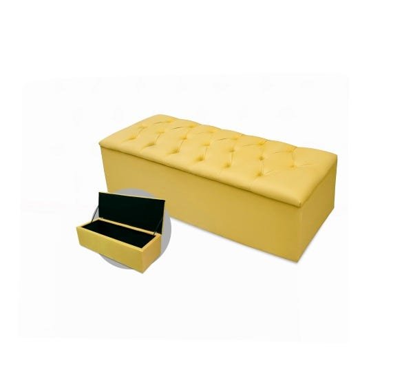 KIT CABECEIRA ANJOS CASAL 1,40 MAIS CALCADEIRA 1,40 SUEDE AMARELO - 3