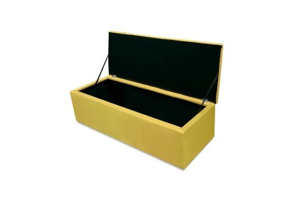 KIT CABECEIRA ANJOS CASAL 1,40 MAIS CALCADEIRA 1,40 SUEDE AMARELO - 4