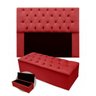 KIT CABECEIRA ANJOS KING 1,95 MAIS CALCADEIRA 1,95 SUEDE VERMELHO - 1