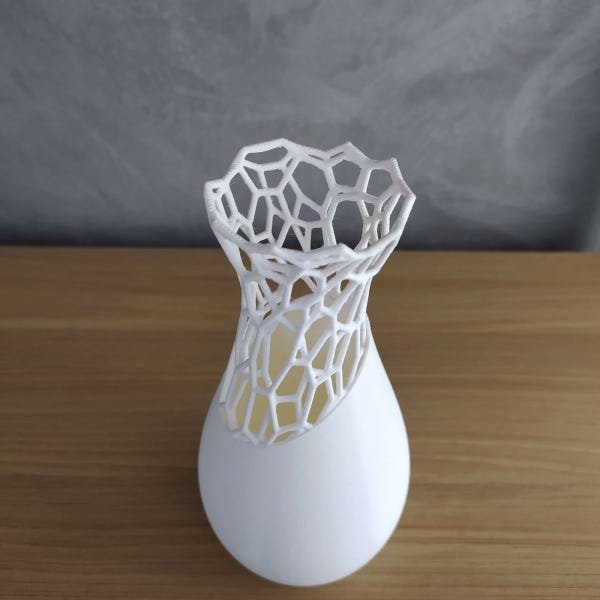 Vaso Modelo Voronoi - Branco - 3