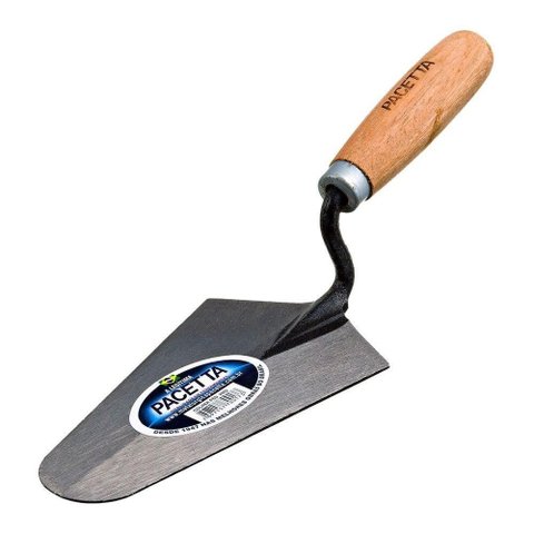 Colher de Pedreiro 9 Canto Reto com Cabo de Madeira Pacetta