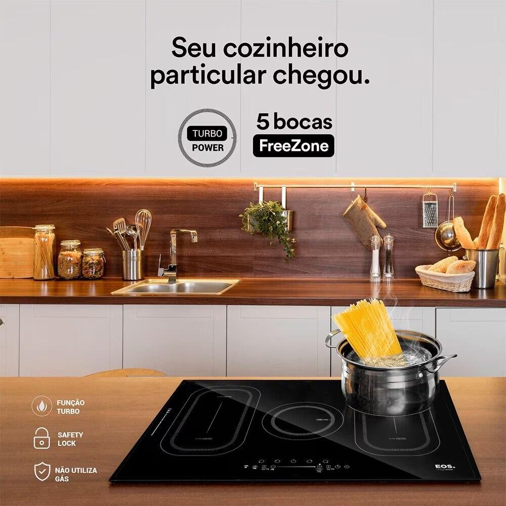 Cooktop de Indução Freezone Cinco Bocas Eos Due Preto 9500w Eci05epf 220v - 7